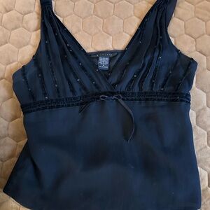 Silkland Black Sequin Sleeveless Top